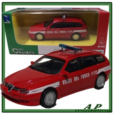 modellino auto 1:43 alfa romeo 156 sw sportwagon modellini dei vigili del fuoco - Immagine 1 di 4