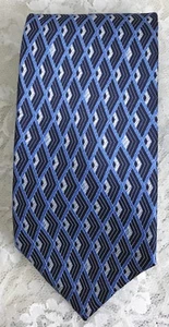 Corbata para hombre Dockers 100 % resistente a las manchas de seda azul negro patrón geométrico - Imagen 1 de 4