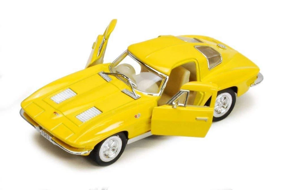1963 Chevrolet Corvette Stingray Yellow 5" Diecast Model Car - KT5358YL - Image 1 of 1