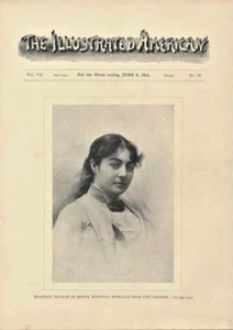 1891 Queen Natalie of Sevia Portrait Milan Ex King Illustrated American Cover - Picture 1 of 2