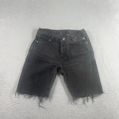 Harley Davidson Shorts Men’s 31 Denim Cut Off Raw Y2K 90s Skater Black Goth - Image 1 of 4