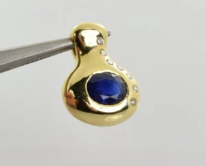 Natürlicher Saphir & Diamant akzentuierter Anhänger in 18 Karat Gelbgold 1,35 Karat - Bild 1 von 4