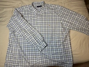 Polo Ralph Lauren White/Blue Plaid Long Sleeve 4XLT - Picture 1 of 3