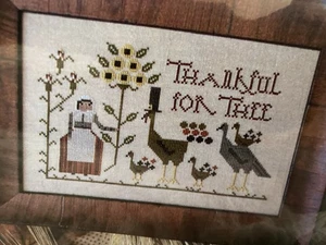 THANKFUL FOR THEE Cross Stitch Chart by Plum Street Samplers NEW! - Picture 1 of 3