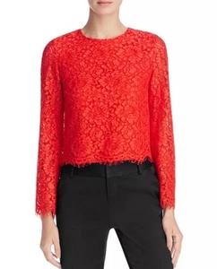 Alice and Olivia Pasha Lace Red Top Size M - Picture 1 of 11