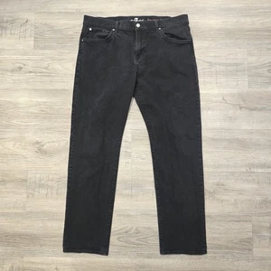 7 For All Mankind The Straight Jeans Herren 38x32 Schwarz Denim Regular Stretch - Bild 1 von 15