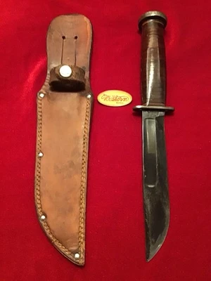 CUCHILLO DE LUCHA CONTRA TIBURONES WESTERN CUTLERY BOULDER COLO. G-46-6 SEGUNDA GUERRA MUNDIAL CON ORIGINAL. ¡VAINA! Foto 1 de 4