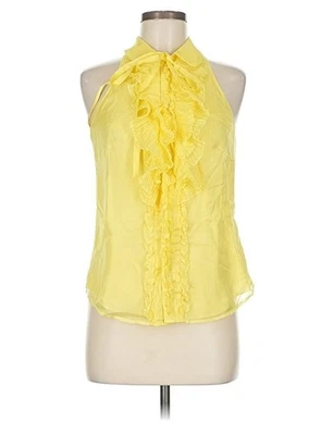 RARE Vtg Ralph Lauren Black Label Sleeveless Ruffle Halter Top 100% Silk Size 6 - Image 1 of 4