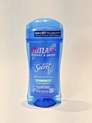 Secret Outlast Clear Gel Women Antiperspirant Deodorant Unscented 2.6 oz 11/26 - Image 1 of 4
