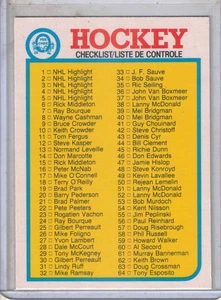 1982-83 OPC O-Pee-Chee hockey unmarked checklist original trading card #121 NM- - Bild 1 von 2