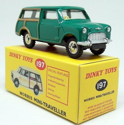 Atlas Dinky Toys Reproduction -197 Morris Mini Traveller Green Diecast Model Car - Image 1 of 3