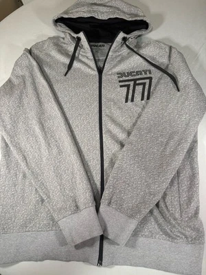 Sudadera con Capucha Ducati Sportswear Para Hombre Grande Gris Cremallera Completa Racing Moto Logo Foto 1 de 4