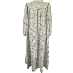Lanz of Salzburg Vintage USA Made Long Sleeve Farmhouse Nightgown Cotton sz S - Picture 1 of 15