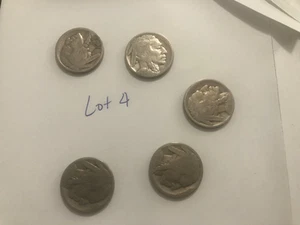 BUFFALO NICKEL 6, 1938/1958D/1967/1978D penny, 1980 dime, & Delaware 25 lot 4 - Picture 1 of 10