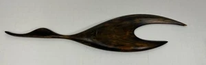 Vintage handgeschnitzte Holz Vogel Skulptur Wanddeko Mid Century Design - Bild 1 von 8