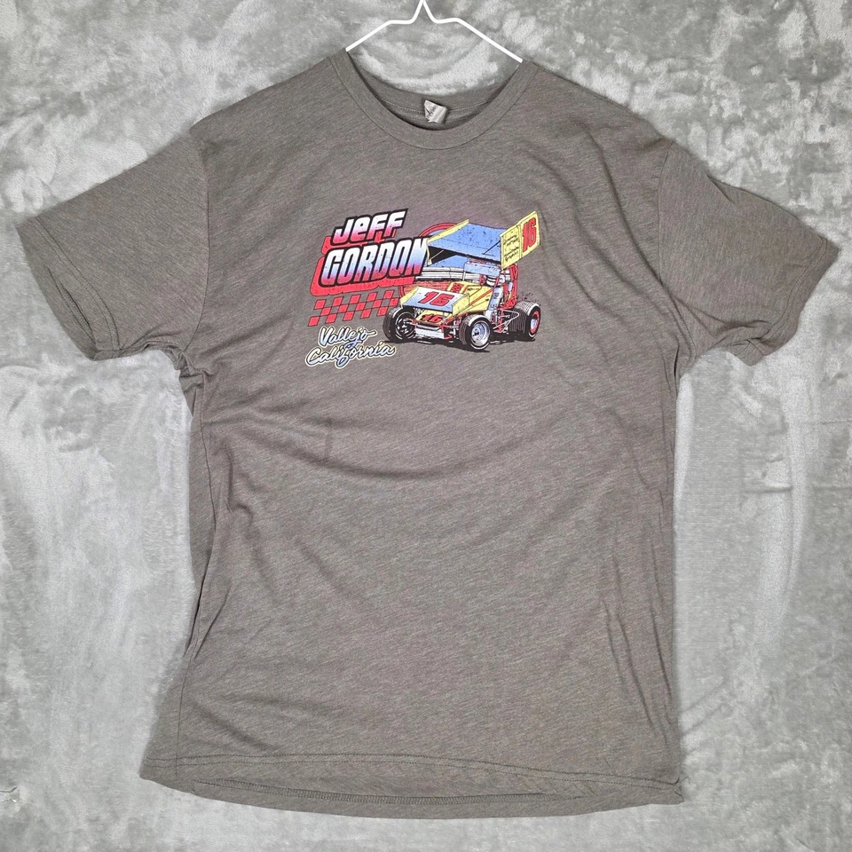 Camiseta Jeff Gordon Hombre XL Gris #16 Sprint Car Vallejo California Usada Foto 1 de 4