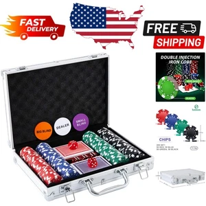 Complete 200PCS Casino Poker Chips with Aluminum Case for Fun Family Game Nights - Foto 1 di 11