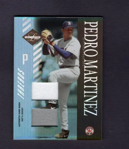 2003 LEAF LIMITED THREADS DUAL JERSEY , HAT #142 PEDRO MARTINEZ RED SOX SP #/25 - Picture 1 of 2