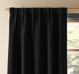 Threshold Black Henna Single Blackout Window Curtain Panel 50" x 63" T85 - Picture 1 of 5