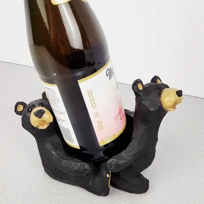 黑熊葡萄酒瓶架厨房小屋装饰树脂雕刻熊外观 7 — 第 1/4 张图片