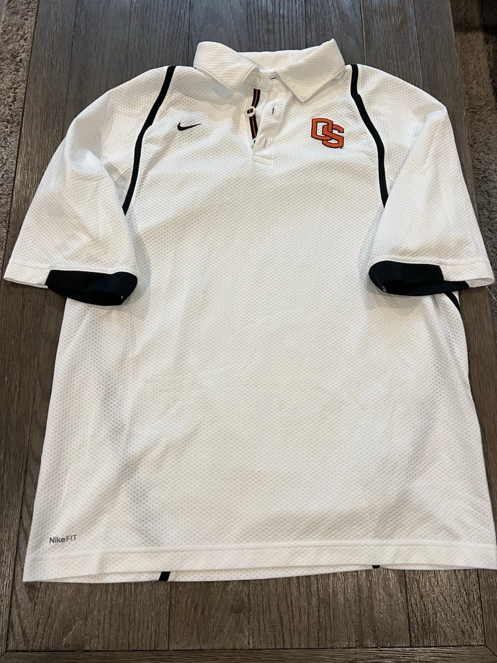 Mens Nike Oregon State Beavers Polo Shirt White Medium - Image 1 of 2