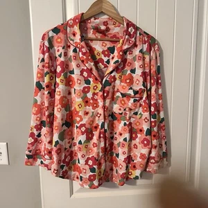 Pijama Kate Spade para dormir para mujer talla grande floral botón salón delantero - Imagen 1 de 4