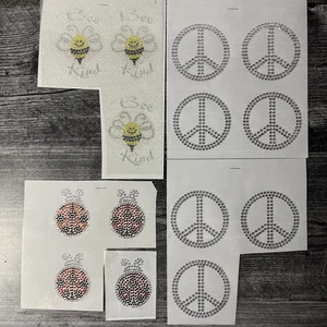 Großpackung Posten Bügelbild Strass Glitzer Transfers Hotfix Zum Selbermachen Glitzer Bügelbild Applikationen - Bild 1 von 4