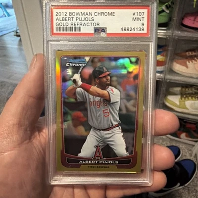 Bowman Chrome Albert Pujols #107 Gold Refractor 2012/50 PSA 9 Pop 3 ninguno superior Foto 1 de 4