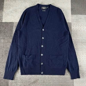 RRL Double RL Men’s Knit Cashmere Cardigan V-Neck Sweater Navy Blue Medium - Picture 1 of 9