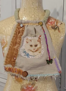 JABOT Bespoke Kitten Handsewn Neck Adornment Magnolia Pearl STYLE Mix Fabric NWT - Picture 1 of 10