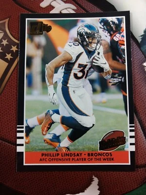 PHILLIP LINDSAY 2019 Donruss HIGHLIGHTS #H-17 DENVER BRONCOS - Image 1 of 2