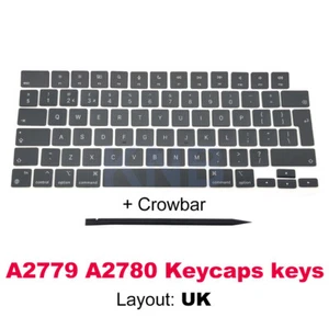 Nuevo Reino Unido Teclas Key Cap Color Negro Para MacBook Pro 14" 16" A2779 A2780 Año 2023 - Imagen 1 de 6