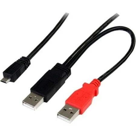 STARTECH USB2HAUBY1 1 ft USB Y Cable for External Hard Drive - Image 1 of 1