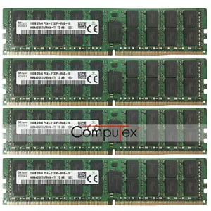 For Hynix 64GB 4x16GB PC4-2133P DDR4 2133 MHz 288 Pin ECC Registered Server RAM - Picture 1 of 4