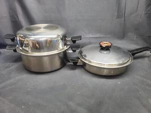Nutrition For Life T304 5-Ply 6 Qt Stock Pot & 10" Skillet w/ Dome & Flat Lids - Picture 1 of 18