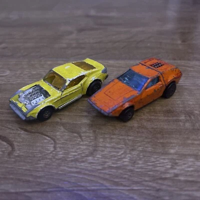 Matchbox Super Fast 1972 Boss Mustang And Tanzania Orange & Yellow Vintage Cars. - Image 1 of 4