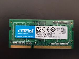 (2GB) Crucial CT2G3S1067M.M8FKD 2x2Gb 1066 SODIMM 1.5V CL7