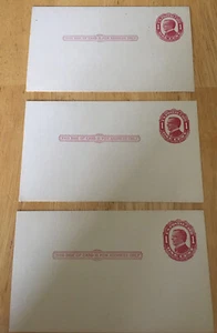 3 postales sin marcar sin publicar 1 centavo estampillas Mckinley 5 1/2"" x 3 1/4"" amarillentas - Imagen 1 de 4