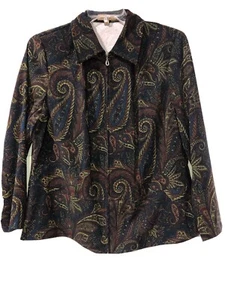 Notations Woman Blue Green Red Paisley Jacket Blazer Women’s 1X - Picture 1 of 5