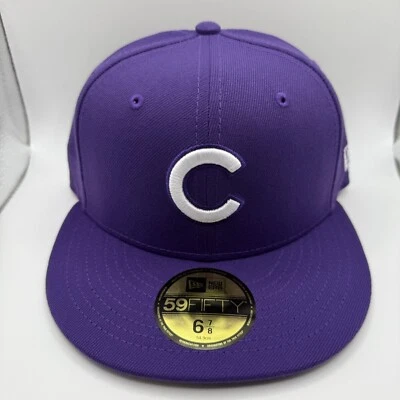 New Era 59Fifty Chicago Cubs Colección Primavera Púrpura Sombrero Ajustado Talla 6 7/8 Nuevo Foto 1 de 4