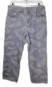THISISNEVERTHAT Men's Paisley Printed Denim Jeans Size Medium - Picture 1 of 12