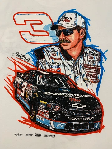 Vintage Dale Earnhardt #3 T-Shirt Chase Authentics Sam Bass Collection LARGE NWT Cover