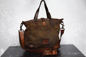 Bolso Bandolera Campomaggi Raro Cuero Marrón Bolso de Mano Marca Hecho en Italia - Imagen 1 de 16