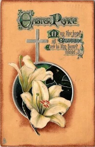 Easter Peace Lilly's Raphael Tuck's & Sons 1910 Series 3617 Postcard - Picture 1 of 2