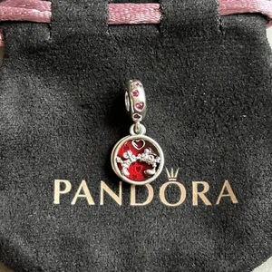 Pandora - Disney Mickey & Minnie Kissing Love CZ Dangle Moments Charm - Picture 1 of 6