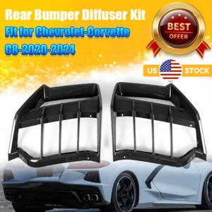 For 2020-25 Corvette C8 Z51 E-ray Carbon Black Rear Bumper Fin Diffuser Spoiler - Picture 1 of 10