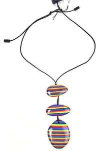 Sobral Pop Pride Ancestral LGBTQ Rainbow Flag Stripes Triple Pendant Necklace - Picture 1 of 5