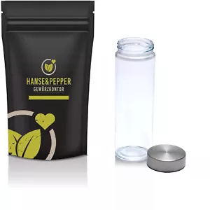 Glasflasche Trinkflasche in 500ml mit Edelstahl Schraubverschluss Teeflasche - Bild 1 von 3