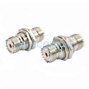 5x UHF SO239 gniazdo żeńskie na SO-239 gniazdo żeńskie adapter grodziowy do CB Walkie Talkie - Zdjęcie 1 z 4