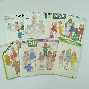 Sewing Pattern Bundle Vintage Baby Simplicity Style Dress Smocking Pinafore Bulk - Picture 1 of 5